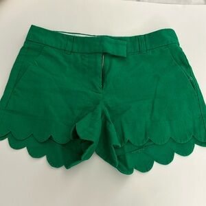 J Crew Linen Blend Scallop Shorts size 0